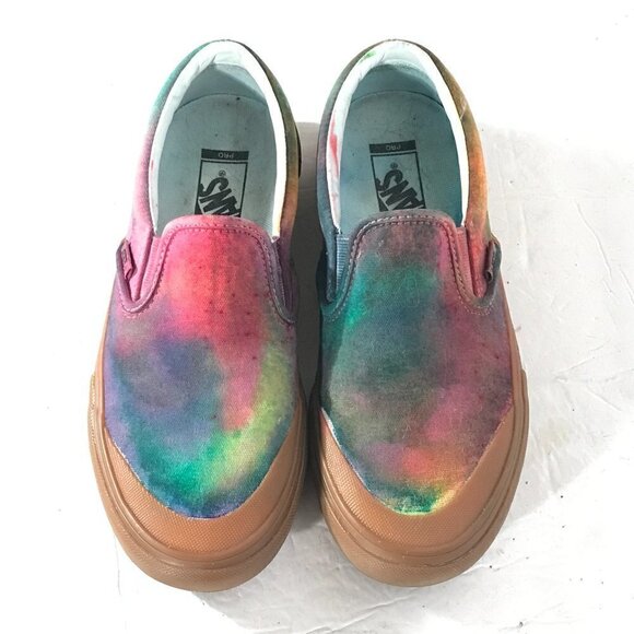 VANS Vintage Rare Tie Dye Skate Shoes Mens Size 7.5 Tied Dyed Slip On Loafers main image 8